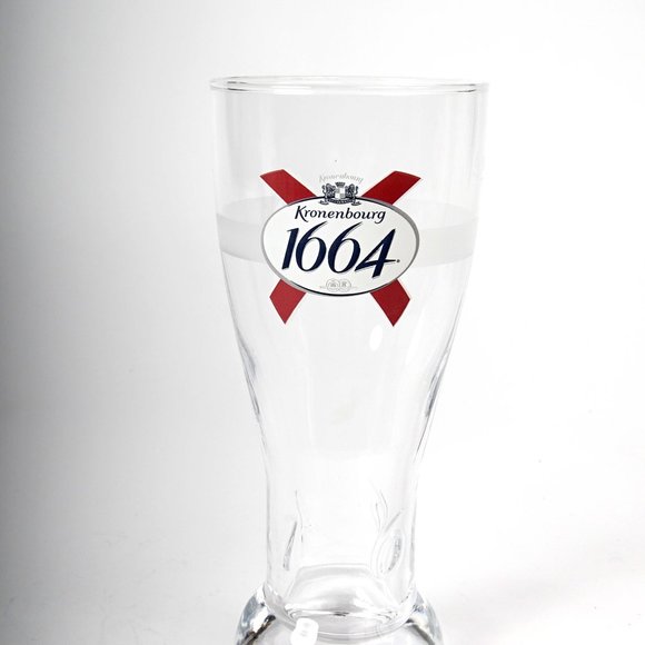 Kronenbourg Embossed 1664 Pint Glasses, Clear and Frosted (Set of 10) - Picture 3 of 7